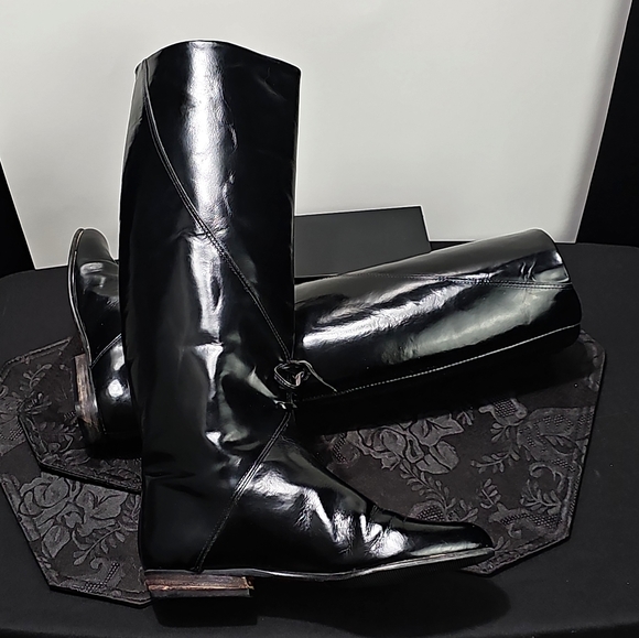 Italian Black Leather Riding Boots - Picture 4 of 9